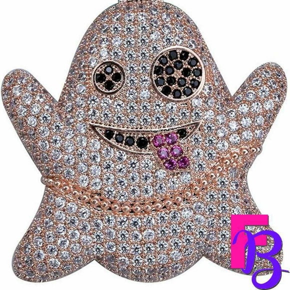 18k White Gold Pave Ghost Pendant - Picture 11 of 14